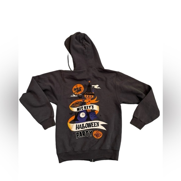 Disney Parks Mickey's Halloween Party 2018 Zip-Up Hoodie Sweatshirt Small - Picture 2 of 6